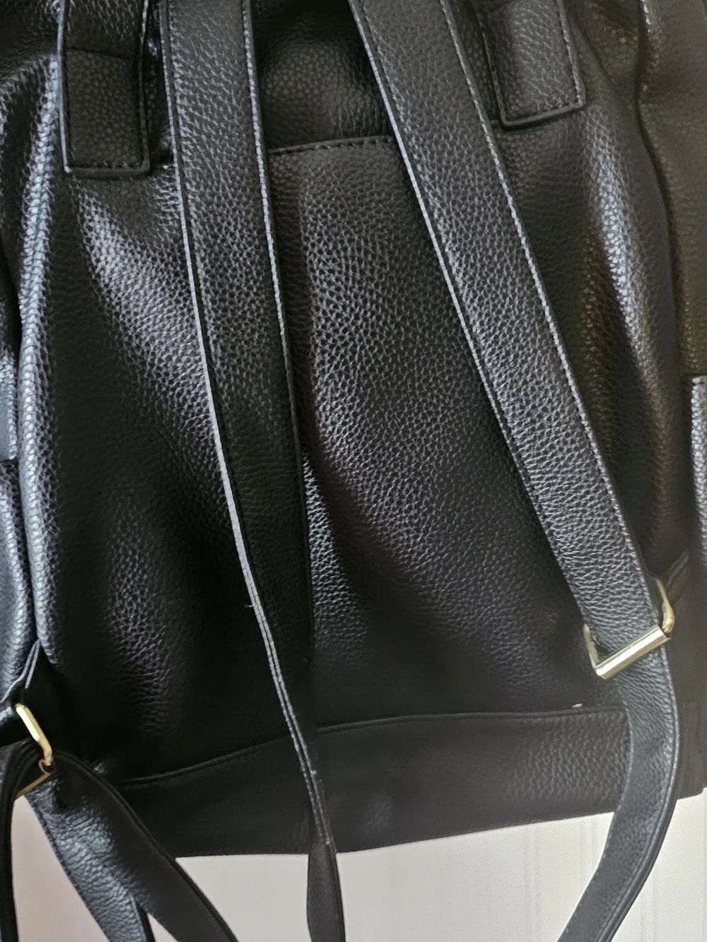 Black Steve Madden Faux Leather Backpack - Back Pack